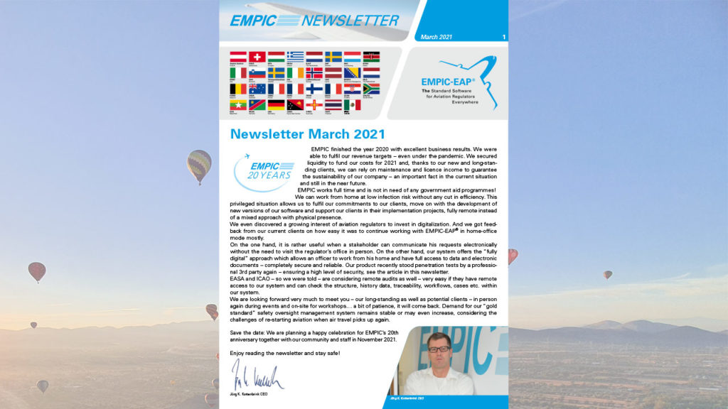 15 Marzo 2021: Nuevo boletín de EMPIC. - EMPIC GmbH